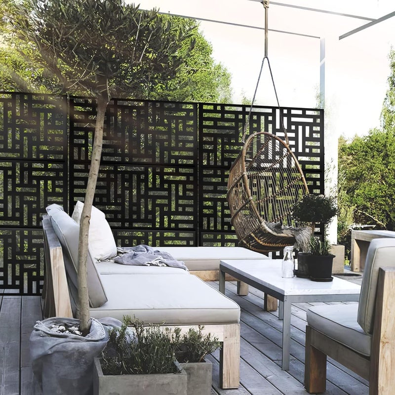 Elevens Decorative Outdoor Privacy Screen Panels,Metal Material Patio Privacy Screen,Decorative Outdoor Divider with Stand for Outdoor Garden Backyard Patio Free Standing(76''Hx47''W), S075-USAM019 - Image 4